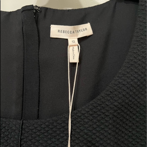 NEW REBECCA TAYLOR BLACK TERRI TWEED/SILK COCKTAIL DRESS - Picture 11 of 16